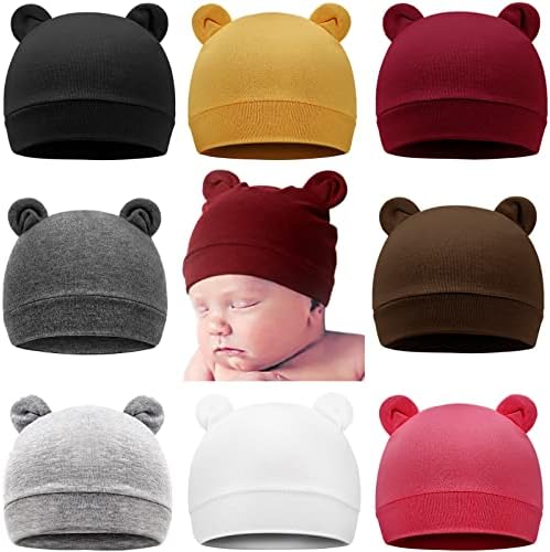 Dreshow Bqubo 8 חבילה יוניסקס כובע כפה תינוקת תינוק פעוט כובעי כובעי תינוקות רך חמוד כובע כובע כפה