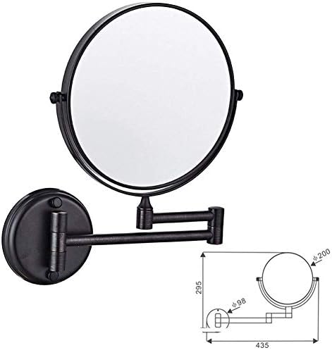 רייניל איפור מראה 8-אינץ שני-צדדי מסתובב קיר רכוב מראה, הארכת מתקפל אמבטיה גילוח קוסמטי איפור מראה