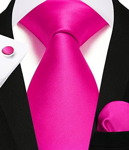 לגייס גברים של קשרי מוצק צבע קלאסי עניבה לגברים סאטן עסקים עניבה ממחטה חפתים פורמליות כיס ריבועים