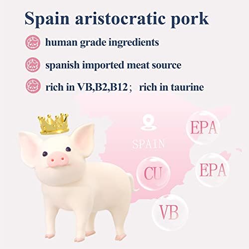 פינוקים לבבות חזיר מיובשים מחמד קפואים כלבים וחתולים, ספרד חזיר, מרכיב יחיד, מיוצר בחוות המפעל המוגבהת