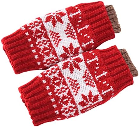 Qvkarw גברים חסרי אצבעות כפפות כפפות צמר צמר חמוד חמוד וכפפות ספורט פתית שלג