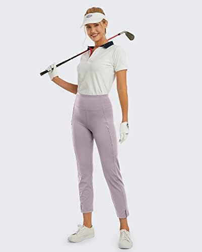 מכנסי גולף לנשים G4Free עם כיסים 7/8 חותלות טיולי קרסול נמתחות נסיעה מזדמנת