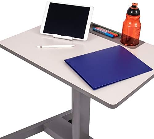 תלמיד נייד בכיתה גובה מתכוונן מחזיק כוס תלמיד פנאומטי לשבת / לעמוד שולחן-אור אפור / בינוני אפור