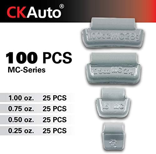 Ckauto MC-Series מצופה 0.25oz, 0.5oz, 0.75oz, 1.0oz קליפ עופרת על מבחר משקל גלגלים, 25 יחסי מין/ סגנון, סך הכל