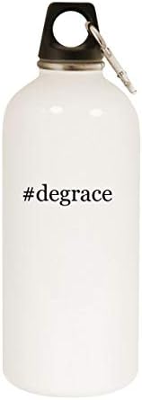 מוצרי Molandra Degrace - 20oz hashtag בקבוק מים לבנים נירוסטה עם קרבינר, לבן