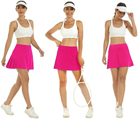 חצאיות טניס של MOFIZ לנשים חצאיות מקצרות אתלטיות גולף גולף חצאיות אימון קפלים עם כיסים חצאיות מיני