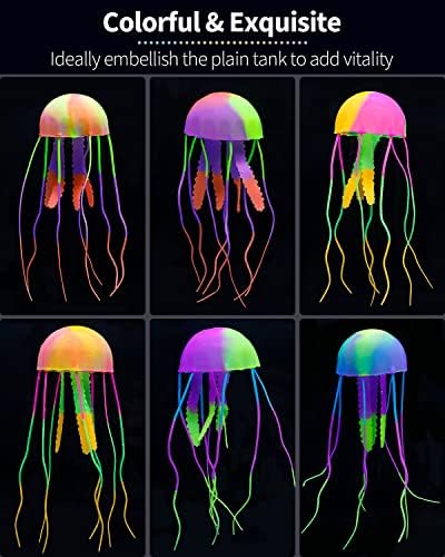 חד חיים 6 יחידות צבעוני מדוזה קישוט עם זוהר אפקט חיקוי אקווריום קישוט בנוסף כמו בחיים מציאותי סיליקון
