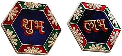 W weblytech diwali טווס Shubh Labh Acrylic Rangoli Weautions עם אבנים משובצות ופייטים עיצוב בית חגיגי מסורתי