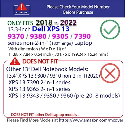 מארז פגז קשה של MCOVER תואם רק ל -13.3 Dell XPS 13 9370 9380 /9305 /7390 מחשבים מחברת NOTEMOND NONT-2-in-1-ירוק