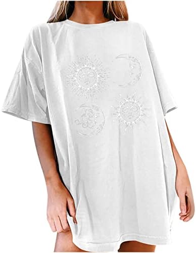 גדול חולצות לנשים בציר פרפר הדפסת קיץ מזדמן קצר שרוול חולצות זרוק כתף גרפי טוניקת חולצות