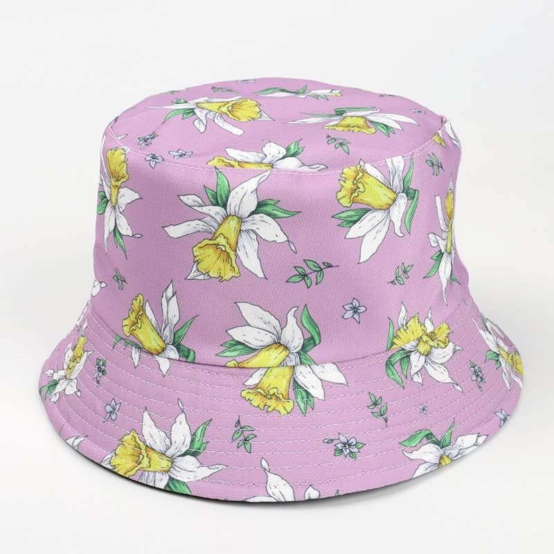 טיפוס קוקוס כובע קש דייג כובע עץ לארוז שמש כובעי פרחים מודפס כובע נסיעות כפול צדדי דלי כובע הפיך