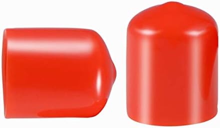 שרוול הגנה על חוט בורג PVC גומי עגול צינור מכסה כיסוי כובע ידידותי לסביבה אדום 17 ממ מזהה 50 יחידות