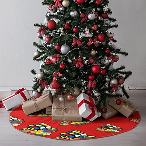 קוביית נמס חצאית עץ חג המולד קטיפה רכה אדומה מכוסה למסיבת חג המולד קישוטים חגיגיים מקורה בחוץ