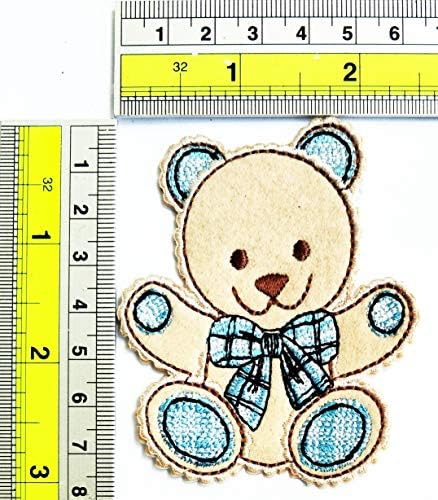 פריטה חמודה דובי קשת משובצת טלאים מצוירים ברזל או תפור על תג אפליקציות רקום דקורטיבי תרמילי תרמילי ג'ינס בגדים