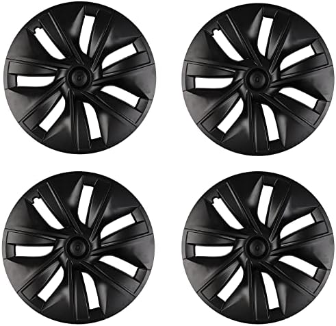 19 אינץ 'עבור טסלה דגם Y 2019-2021 כיסוי גלגלים כובעי רכזות שפה, רכזת גלגל ABS מכסה גלגלים כיסוי שפה