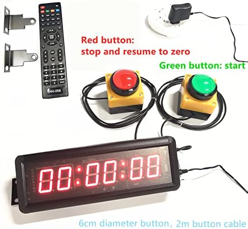 1.5 '' לוחות תוצאה Wired 2 כפתור 2 כפתור LED לשעון תזמון מירוץ LED, פועל תחרות טקטית של אירוע כושר לספירה לאחור