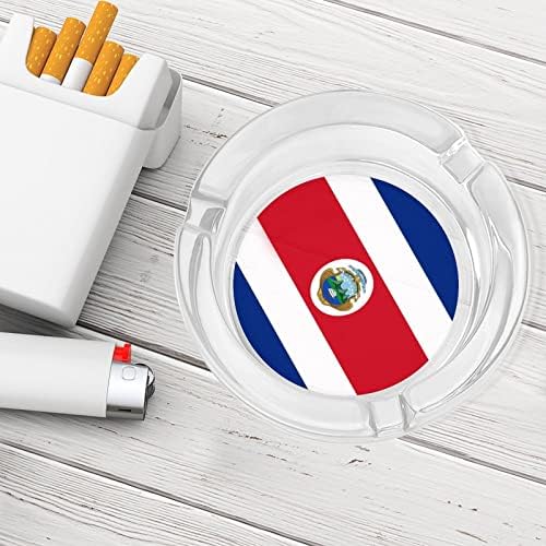 דגל קוסטה דגל סיגריות מזכוכית מאפרות מחזיק עישון עגול מגש אפר למלון שולחן מלון קישוט עליון