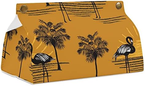 עץ פלמינגו קופסת רקמות כיסוי לכיסוי מפית דקורטיבי מחזיק נייר נייר למכונית משרדית ביתית