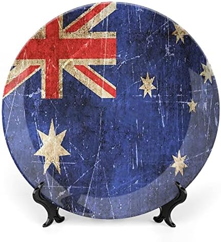 דגל אוסטרלי וינטג 'צלחות דקורטיביות עם עצמות סין סין תלויות צלחות קינוח