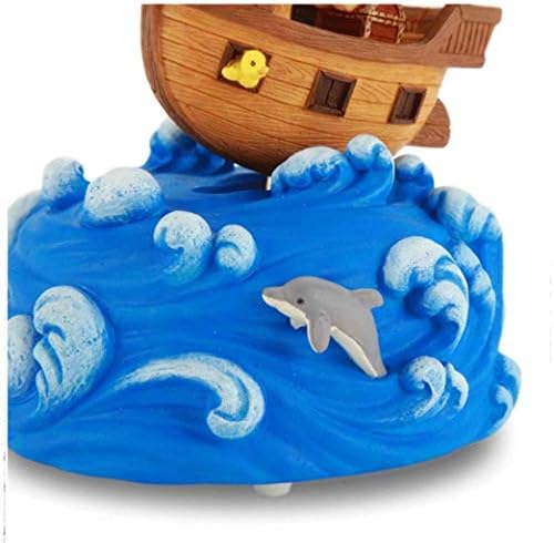 Myingbin דוב קטן קופסא מוסיקה ימי חרסינה חרסינה סיבוב ספינה נדנדה קופסאות מוזיקליות צורת סירה מתנה