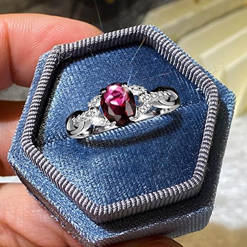2023 חדש גיאומטריה יהלומי טבעת אלגנטי ריינסטון טבעת כחול אדום תכשיטי טבעות נשים אופנה מלא יהלומי זירקון טבעות
