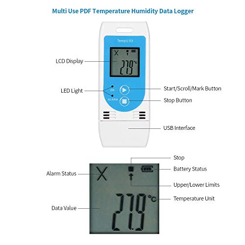 לוגר נתוני טמפרטורה ולחות Tempu03 על ידי Instrukart