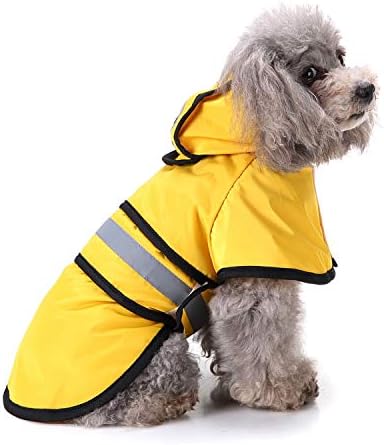 מעיל גשם של כלב זוניאה עם מכסה המנוע אטום למים קל משקל מתכוונן מתכוונן פונצ'ו פונצ'ו קלפי יותר קפוצ'ון קפוצ'ון
