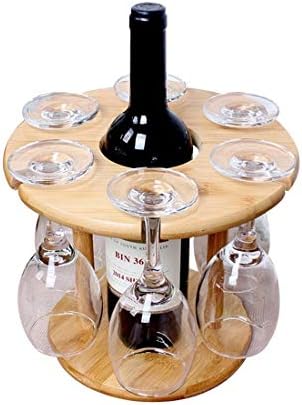 מחזיק זכוכית יין זייזמה שולחן יין יין מתלי ייבוש קמפינג ל 6 כוסית ובקבוק יין אחד