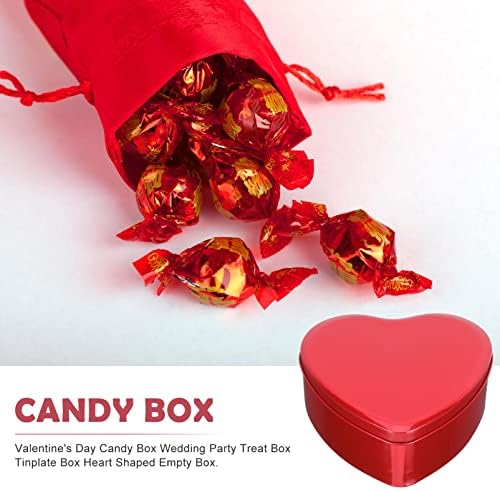 יארדווה ריק מתכת פחי לב קופסה: 10 יחסי ממתקים קופסאות שוקולד קופסאות מארז פחיות עם מכסה קוסמטיקה פחים מסיבת יום