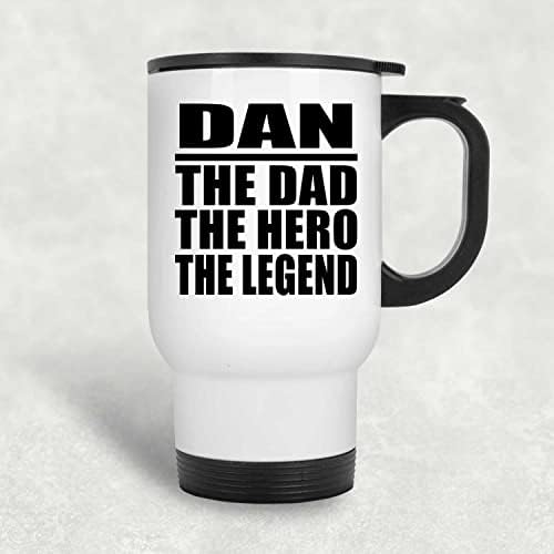 מעצב את דן האבא הגיבור האגדה, ספל נסיעות לבן 14oz כוס מבודד מפלדת אל חלד, מתנות ליום הולדת