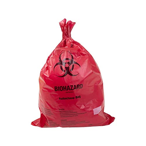 שקיות פסולת ביו-מסוכנות, 12 על 18, 9 ליטר , ללא שקיות דליפה - סמל ביו-מסוכן לסילוק פסולת זיהומית בטוחה. נהדר
