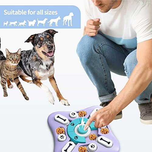 צעצועי פאזל לכלבים קוברי צעצוע כלבים אינטראקטיבי, צעצועי מזין מזון לכלבים לאימון מנת משכל והעשרה נפשית, פאזל פינוק