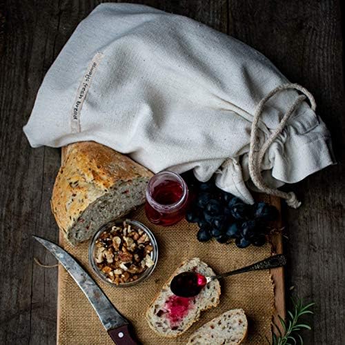 גודלקס שלוש-שכבה כותנה לחם תיק, לשימוש חוזר לחם שקיות עבור תוצרת בית לחם גדול, טבעי אורגני בד לחם אחסון שקיות