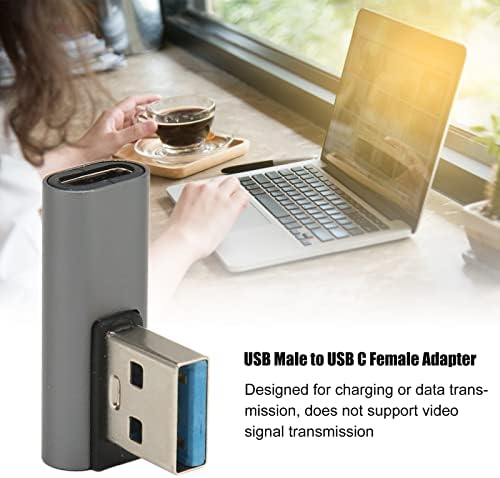 C מתאם נשי, 90 מעלות זווית ימנית USB זכר ל- USB USB3.0 למתאם מסוג C עבור מחשב נייד טלפון מחשב טלפון