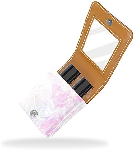 שפתון מקרה עם מראה הולוגרפיה רדיד גלוס מחזיק נייד שפתון אחסון תיבת נסיעות איפור תיק מיני עור קוסמטי פאוץ מחזיק