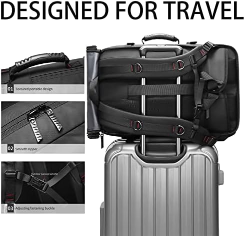 תרמיל נסיעות של GFUERUFQ, תיק מזוודות להמרה, תרמיל נסיעות עם יציאת טעינה USB ותיק מזוודות להמרה,