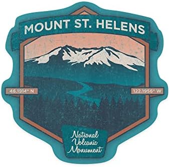 Die Cut Stager Mount St. Helens, וושינגטון, הרי געש צפון -מערב פסיפיק, מדבקה ויניל מתאר 1 עד 3 אינץ ', קטנה
