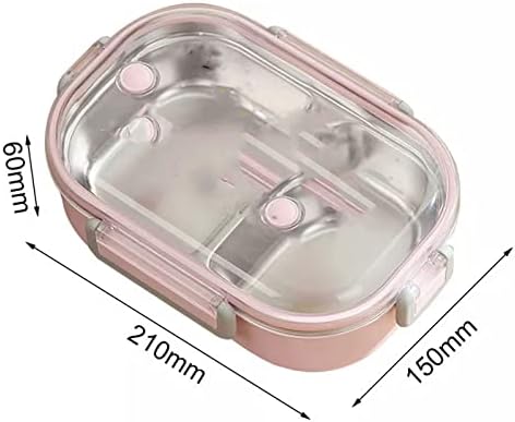 קופסאות ארוחת צהריים של Szyawbdh Bento קופסאות ארוחת צהריים מיקרוגל עם תאים כלי שולחן מיכל אחסון מזון נייד נירוסטה