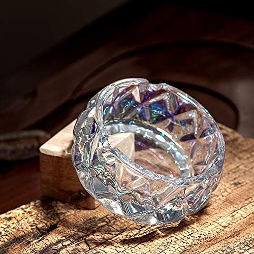 מאפרה מקורה חיצונית של קריסטל זכוכית, אבן חן עיצוב חיצוני