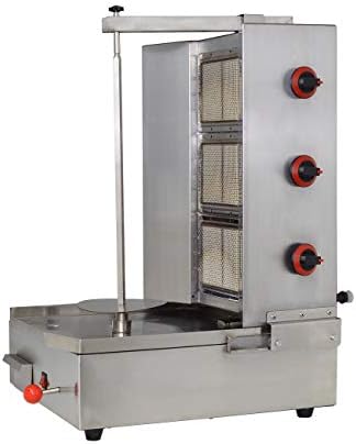 Bndhkr shawarma profane מכונת Gyro Machine Kebab תורם אנכי אוטומטי עם 3 מבערים