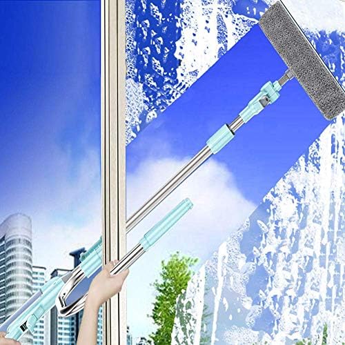 WDLWUJIN מנקה מגב חלונות, 2 ב 1 מגב מקלחת עם עמוד הרחבה, כלי ניקוי זכוכית לחלון גבוה/חיצוני גבוה
