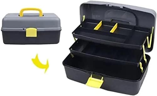תיבת כלי אחסון אחסון Rakute קופסא ציור מפלסטיק קופסאות כלים תלת שכבות גואש קופסת צבע צביעה שחור ארגז כלים
