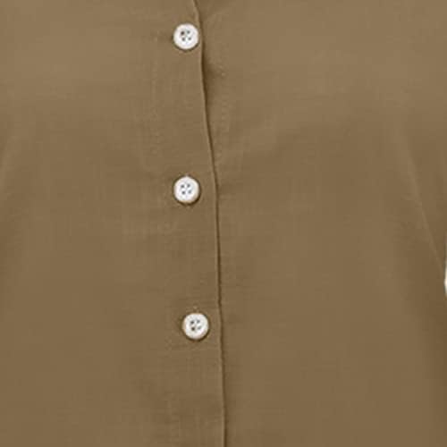 חולצות לנשים כפתור שרוול ארוך מזדמן למטה חולצות נשים בצוואר חולצות שיפון בצבע אחיד