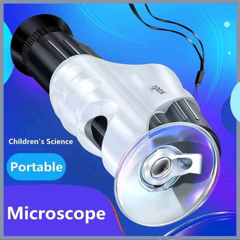 מיקרוסקופ טלפון נייד 100X של Genigw עם קליפ טלפון נייד, מיקרוסקופ כף יד זכוכית מגדלת, ניסוי מדעי לילדים