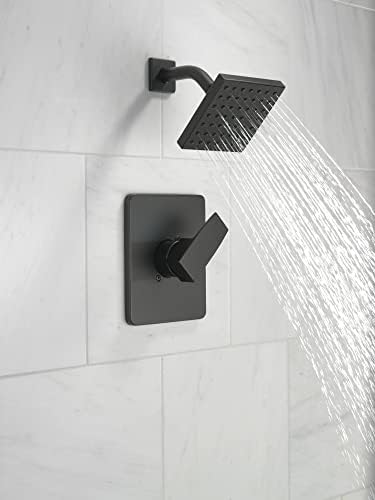 דלתא ברז מודרני 14 סדרה מט שחור מקלחת ברז, דלתא מקלחת לקצץ ערכת עם תרסיס יחיד מגע-נקי שחור מקלחת