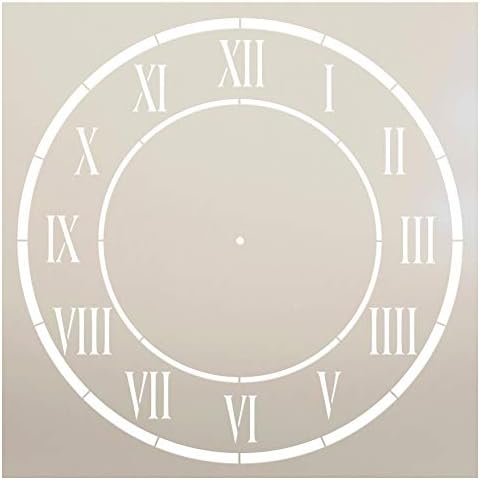 סטנסיל שעון ד ' אנג ' ו על ידי סטודיו12 / ספרות רומית שעון פנים אמנות / תבנית מיילר לשימוש חוזר קטן / ציור,