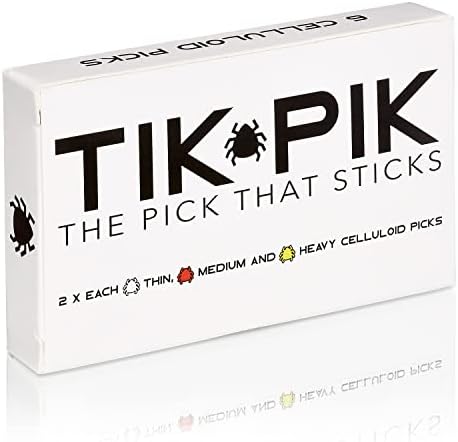 טיק פיק 6 חבילות גיטרה עבור גיטרות אקוסטיות ובס / הבחירה שנדבקת / שחור רב-מד