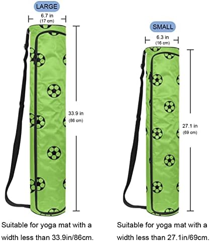 יוגה מחצלת תיק עם רצועת כתף מתכווננת, ספורט כדורגל כדורגל דפוס ירוק, 6. 7איקס 33.9 אינץ' / 17איקס 86 ס