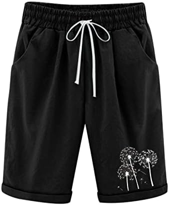 מכנסיים קצרים של ברמודה לנשים באורך הברך אורך הברך ג'רזי קיץ מזדמן עם כיסים עמוקים טרקלין ארוך מכנסיים
