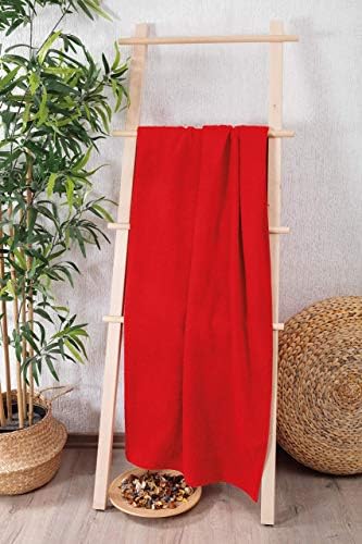 מגבות רחצה גדולות במיוחד במיוחד, מגבות טורקיות כותנה, רכות מקסימאלית וסדין אמבטיה ספיגה, אדום, משקל